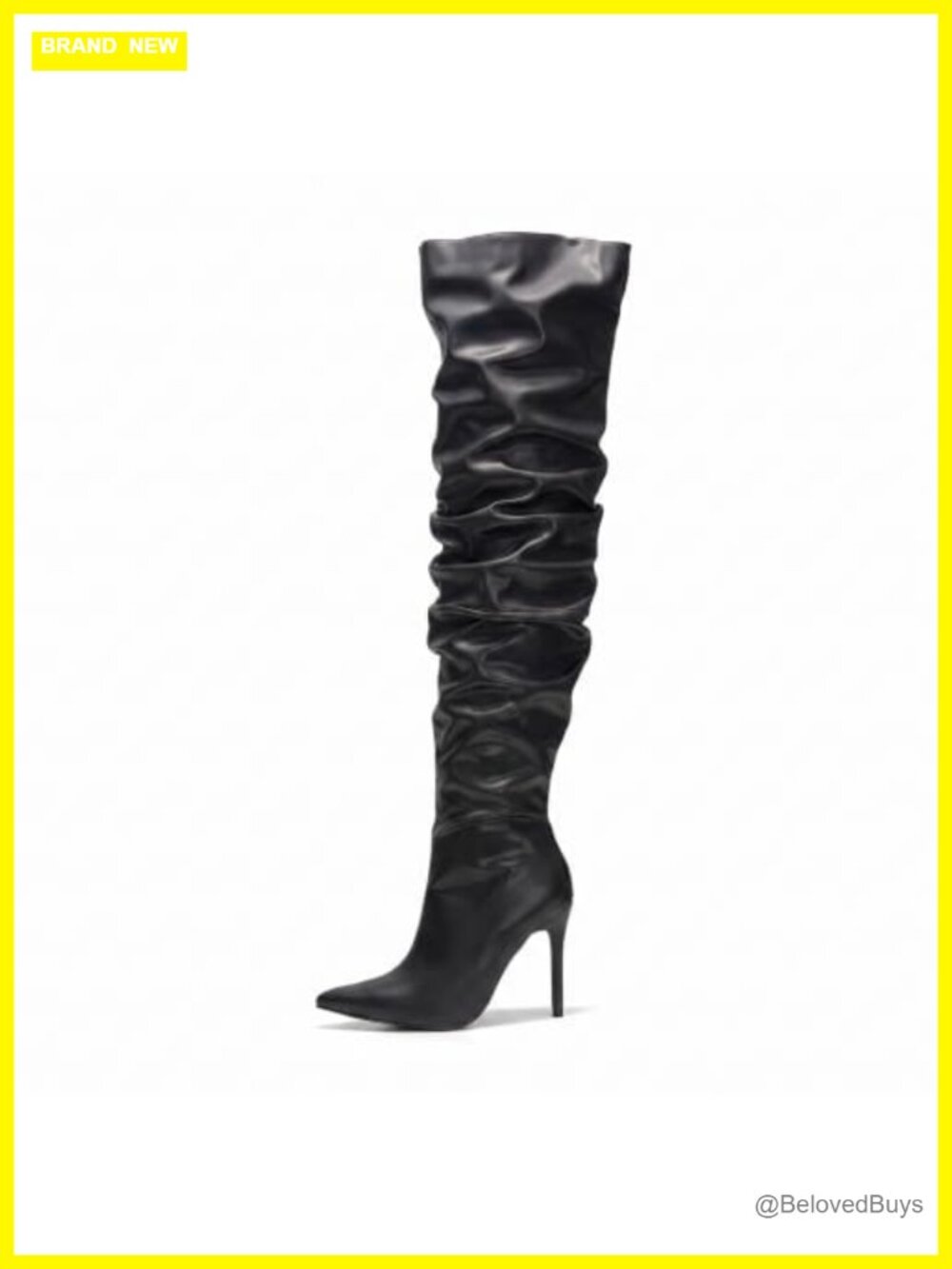 Women's Thigh High Boots Pointed Toe Cowgirl Slouch Over the Knee 4-Inch Heel